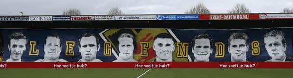 LEEUWARDEN , 31-01-2016, eredivisie , seizoen 2015 - 2016 , derby , SC Cambuur - SC Heerenveen , sfeerbeeld spandoek Cambuur foto: Henk Jan Dijks