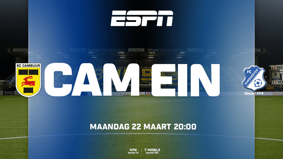 SC Cambuur FC Eindhoven vanavond live te volgen via ESPN 1 SC Cambuur SC Cambuur FC Eindhoven vanavond live te volgen via ESPN 1 SC Cambuur