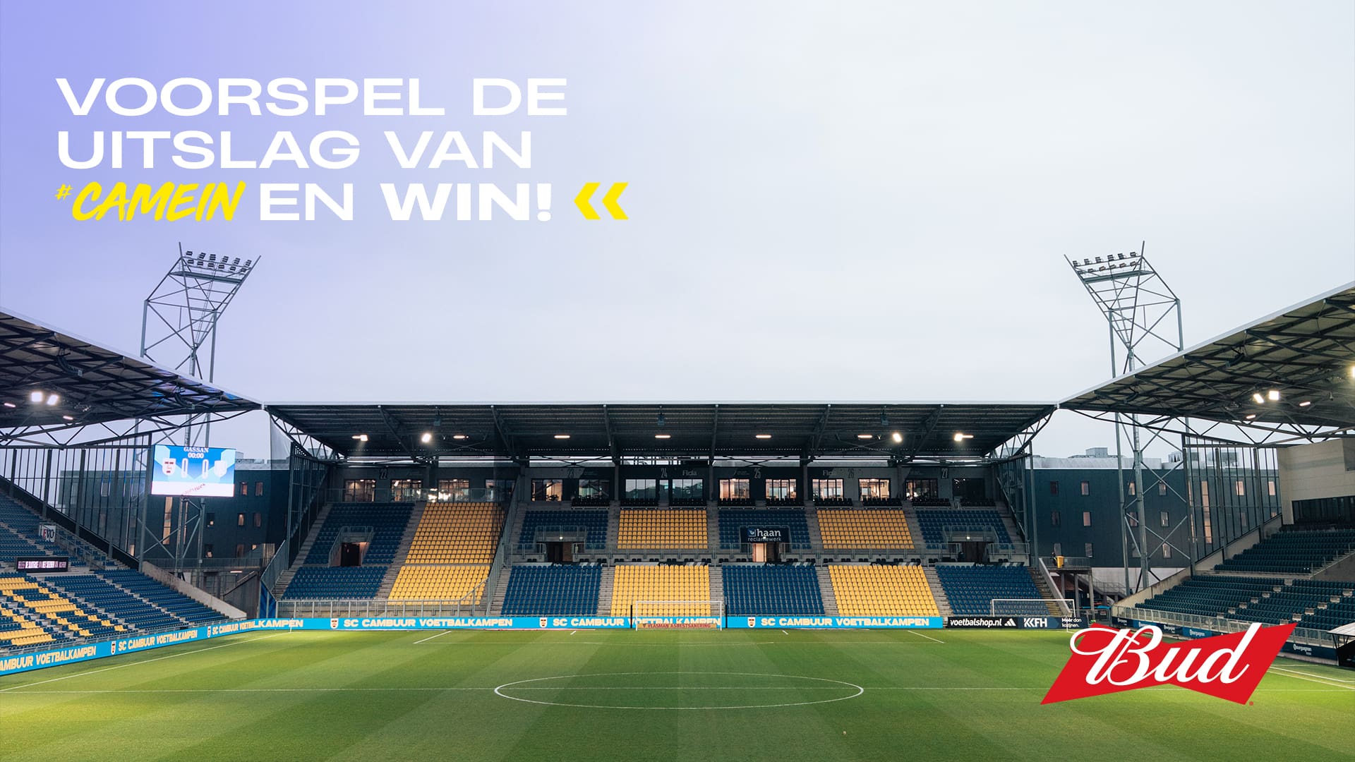 Voorspel de uitslag van SC Cambuur – FC Eindhoven en win een Bud-prijzenpakket
